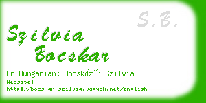 szilvia bocskar business card